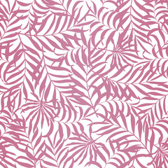 Fototapeta premium Tropical background with palm leaves. Seamless floral pattern