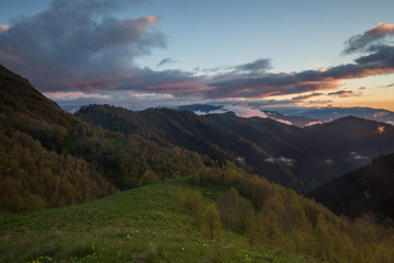 Russia, timelapse. The formation and movement of clouds over the