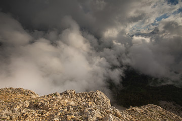 Russia, timelapse. The formation and movement of clouds over the