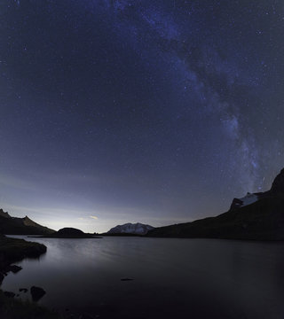 Milky Way over Rossett Lake at an altitude of 2709 meters, Levanne, Gran Paradiso National Park, Alpi Graie (Graian Alps)