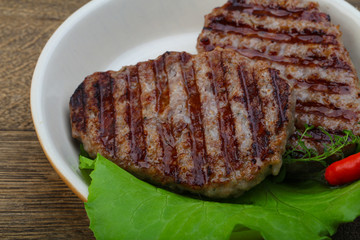 Grilled burget cutlet