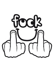 2 hands wanker middle finger face U cool text elegant spell design letter fuck you fuck you insult off comic cartoon scripture evil