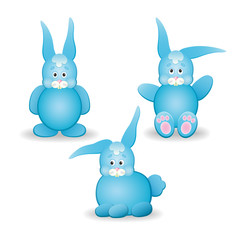 Large set of different rabbits.