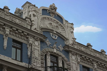 Fototapeta premium Art Nouveau, Jugenstil building in Riga Latvia