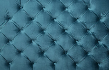 Blue teal capitone tufted fabric upholstery texture