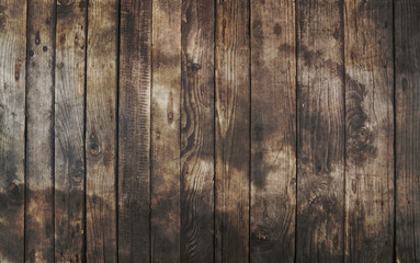 Old vintage dark brown wooden planks background
