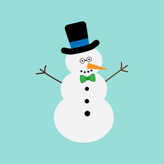 vector illustration of a snowman