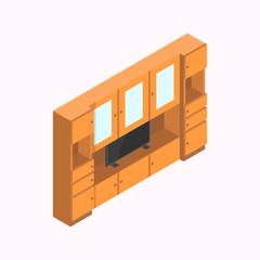 Colorful isometric isolated cupboard