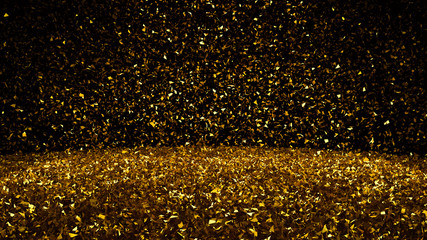 Black stylish background with gold particles