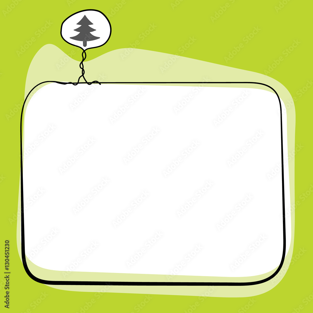 Poster a text box for fill your text and tree symbol