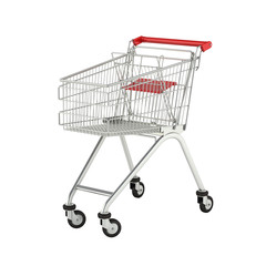 supermarket shopping cart without shadow on white background 3d