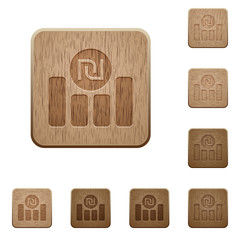 Israeli new Shekel graph wooden buttons