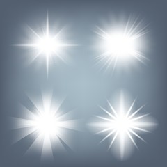 Creative concept Vector set of glow light effect stars bursts with sparkles isolated on black background. For illustration template art design, banner for Christmas celebrate, magic flash energy ray