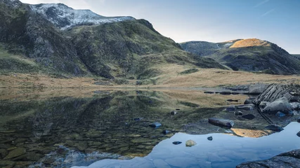 Wandcirkels aluminium Crystal Clear Water of  Llyn Idwal Lake in Northern Snowdonia © Eddie Cloud