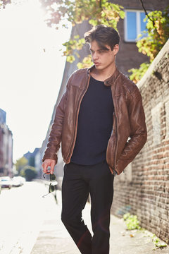 brown leather