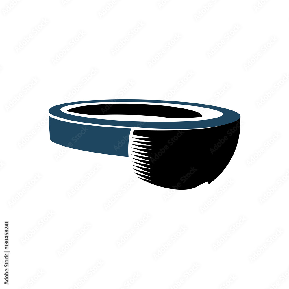 Poster isolated vr headset logotype on white background. black color virtual reality helmet logo. head-moun