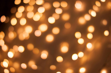 Christmas lights golden bokeh