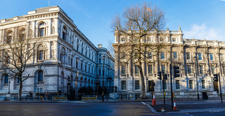 Fototapeta premium Downing street in the morning winter