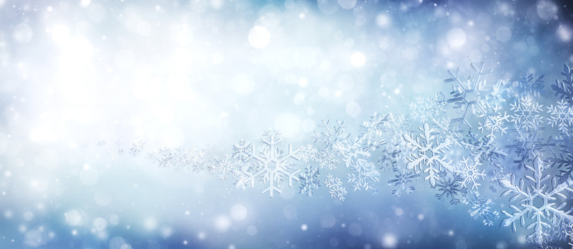 Crystal Of Snowflakes In Swirl - Wintertime
