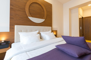 Modern new hotel bedroom interior