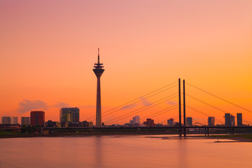 Fototapeta na wymiar Dusseldorf Skyline at Sunset, Germany