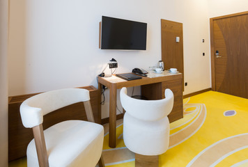 Interior of a modern new hotel room