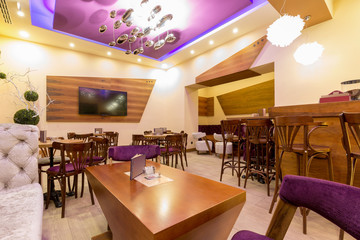 Interior of a modern cafe bar