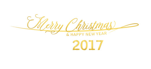 merry christmas - happy new year - gold
