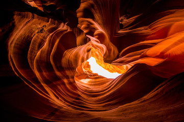 Sandstone sculpted walls, Upper Antelope Canyon, Arizona