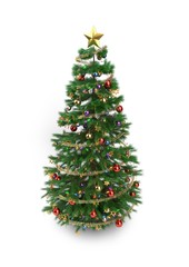 Fototapeta premium Isolated christmas tree - 3D render