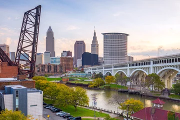 Fototapete Rund View of downtown Cleveland © f11photo