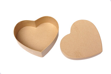 Heart shape paper box isolated