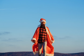 Fototapeta premium christmas bad santa outdoor