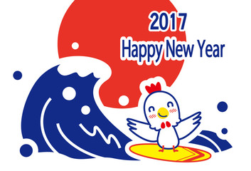 酉年　サーフィン　テンプレート