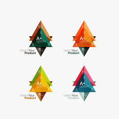 Set of triangle option infographic layouts