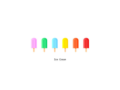 Vector Rainbow Colors Popsicles Set