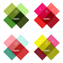 Colorful stripes infographic templates set