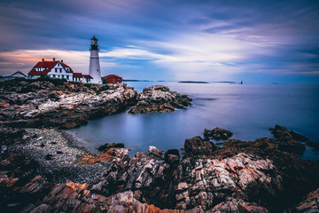 Fototapeta premium One Of The Most Iconic And Beautiful Lighthouses, The Portland Head Light, Portland, Maine, USA