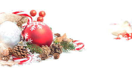 Christmas decoration on white background