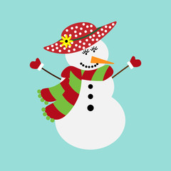 vector illustration of a snowman