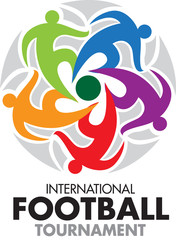 Vector abstract, International football tournament as symbol or logo