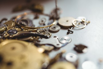 Clocks part on table