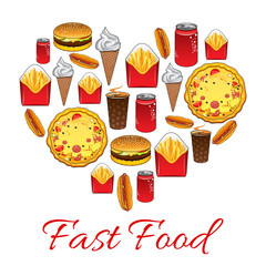 Fast food snacks vector poster