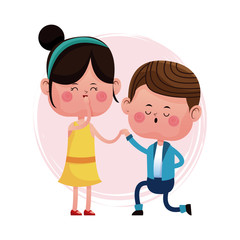 couple loving proposal happy vector illustration eps 10