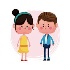 lovely young couple smiling vector illustration eps 10
