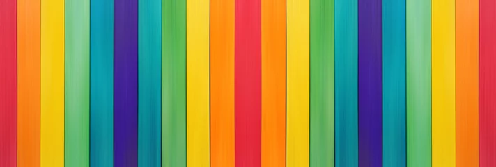  Fence wooden rainbow colorful for wooden textured background use © makibestphoto