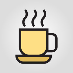 Pair of tea cup icon in trendy flat style isolated on grey background. Kitchen symbol for your design, logo, UI. Vector illustration, EPS10.