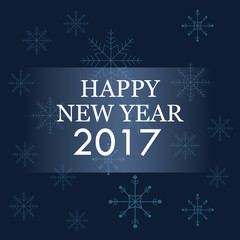 happy new year 2017 greeting card blue background snowflakes vector illustration eps 10