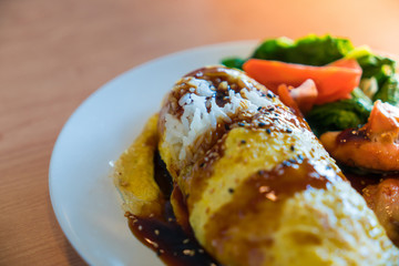 Flavored Fried Rice in an Omelet