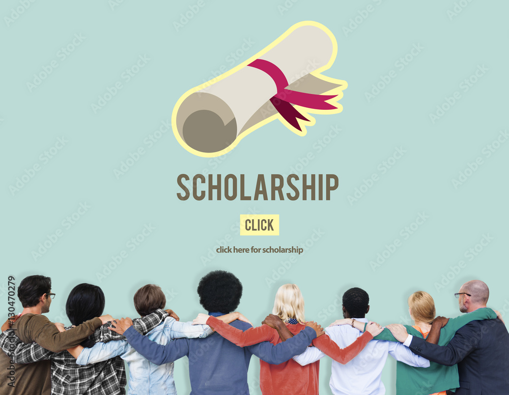 Sticker scholarship aid college education loan money concept - Stickers